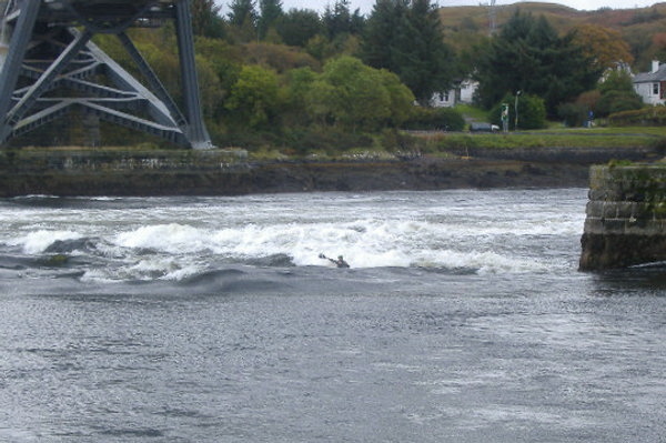 photograph of playboat on the Main wave