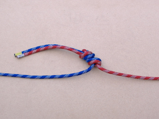 photograph of a double overhand knot