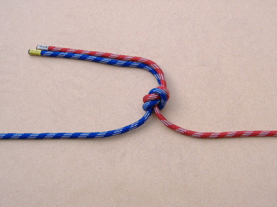 photograph of a single overhand knot