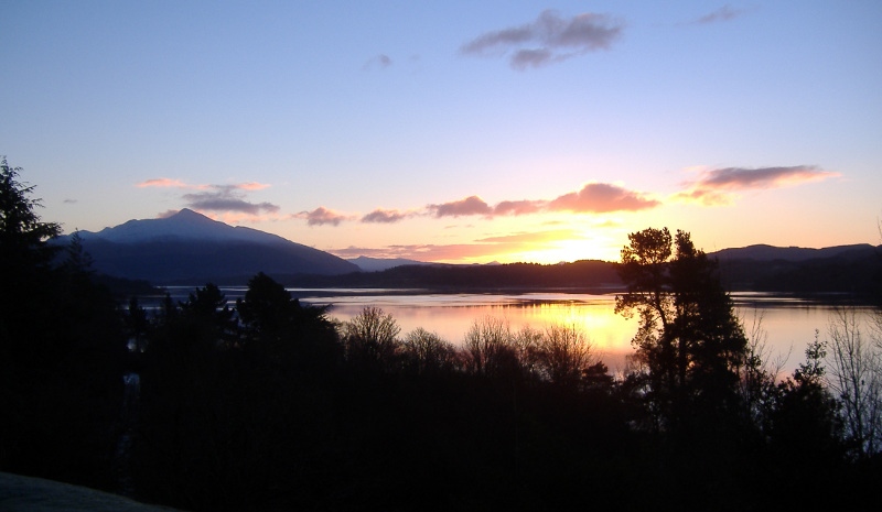  looking across Loch Etive to the sunrise 