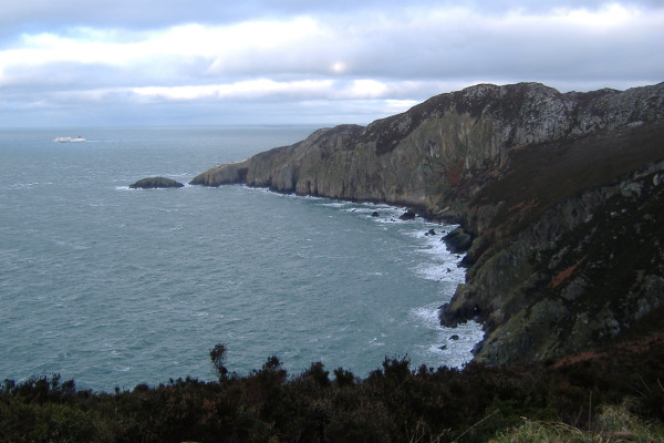 photograph looking across Gogarth Bay to North Stack 