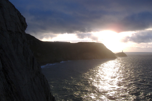 photograph of South Stack with some interesing lighting effects 