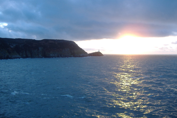 photograph of South Stack with some interesing lighting effects 