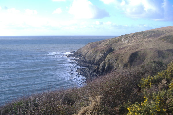 photograph of the coastline to the north of Church Bay 