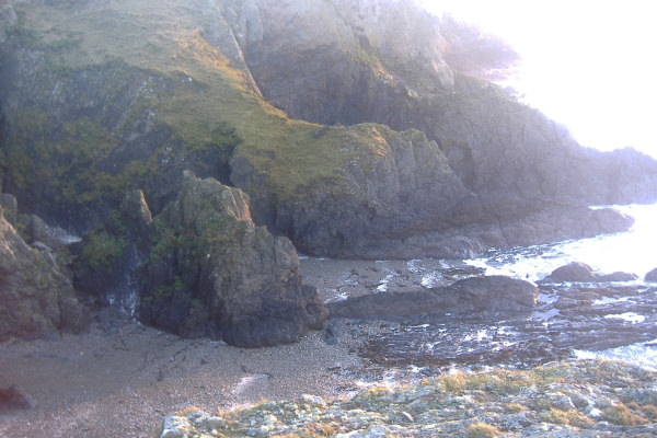 photograph of the rock formations at Porth y Bribys 