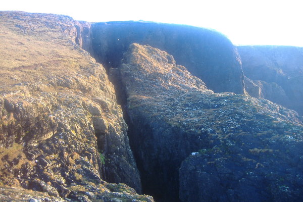 photograph of the rock formations at Porth y Bribys 