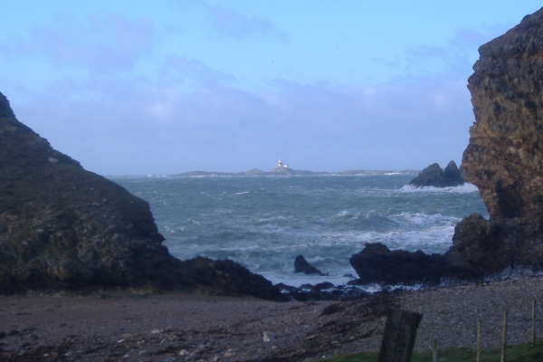 photograph of the Skerries from the beach 