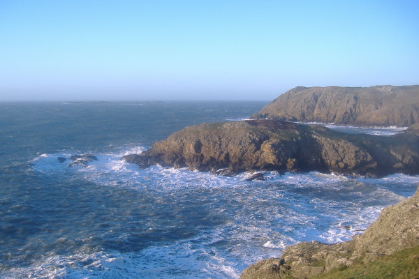 photograph of Ynys y Fydlyn and Carmel Head 