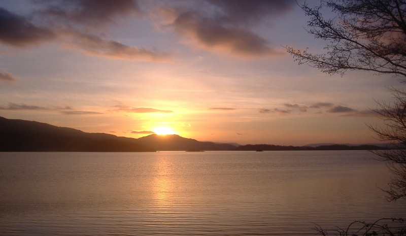  the sunrise across Loch Lomond 