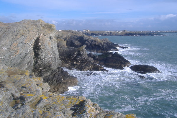 photograph looking east from headland above Porth Dafarch 