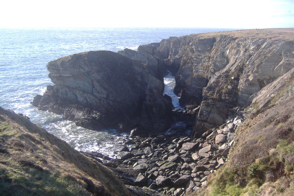 photograph of the three rocky pinnacles 