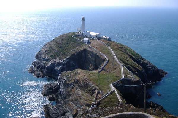 photograph of South Stack looking down from the steps 