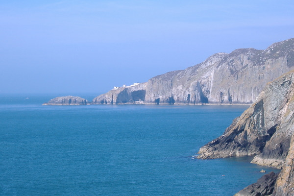 photograph looking across Gogarth bay to North Stack 