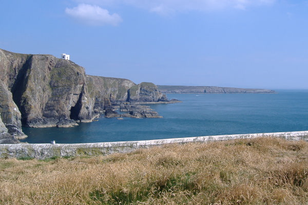 photograph of the coastline across to the Penrhyn Mawr peninsula 