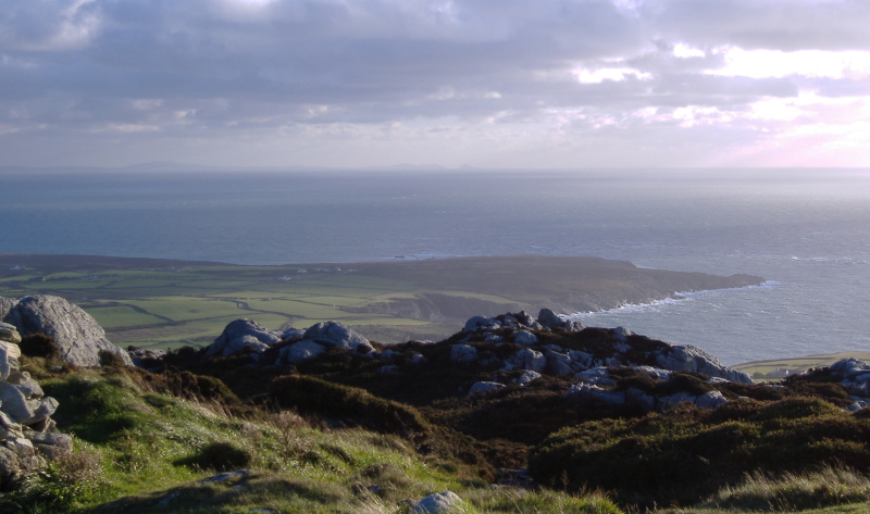 looking down on the Penrhyn Mawr peninsula  