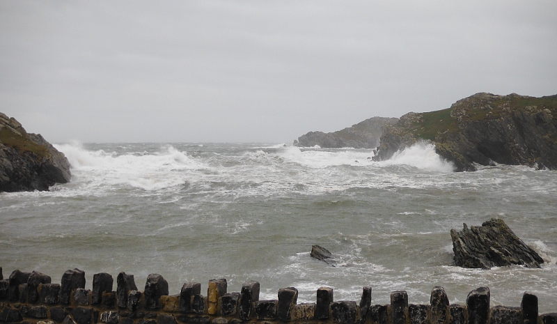  the wild conditions around Porth Dafarch 