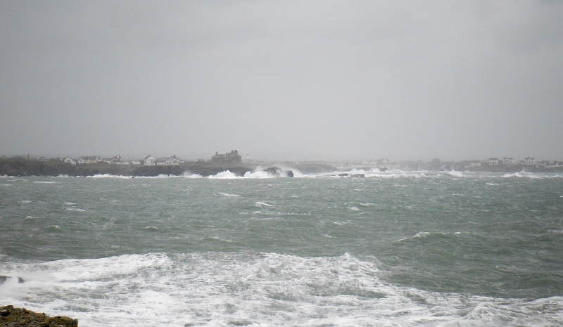  the wild conditions around Treaddur bay 