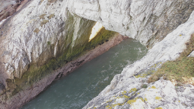 photograph looking down at the entrance to the White Arch 