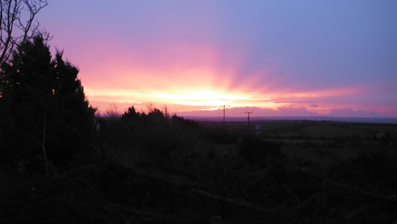 looking south to the sunrise 