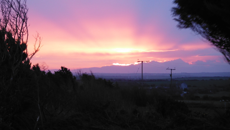 looking south to the sunrise 