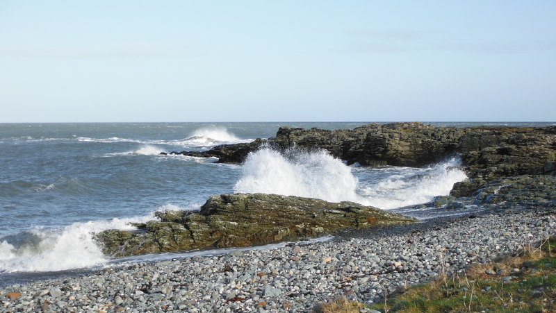 the sea around Cemlyn Point 