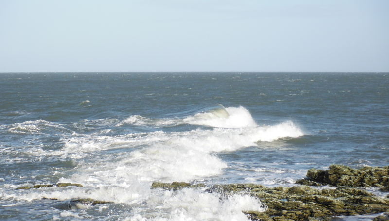 the sea around Cemlyn Point 