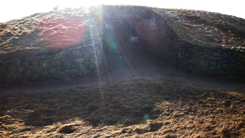 the entrance to the Chambered Cairn 