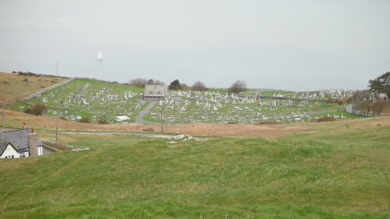  looking down on the cemetery 