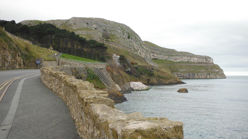  the start of the road around the Great Orme 