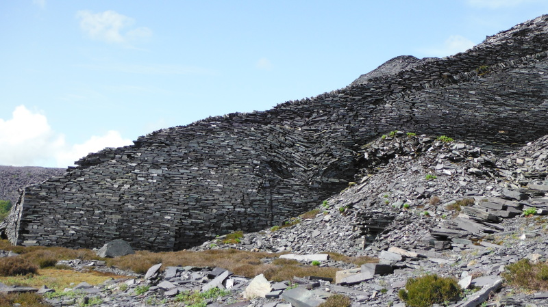 the side of an incline showing signs of subsidence 