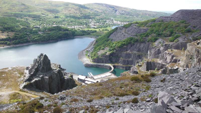 looking down on the power station and Llyn Peris 