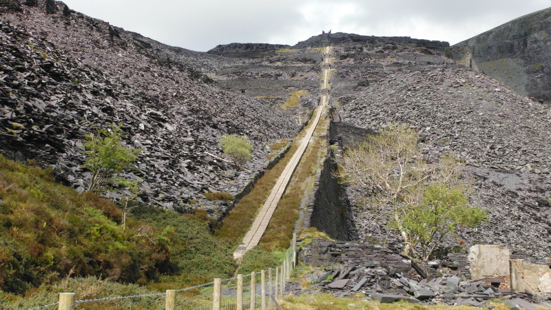 the incline with the concrete slabs 