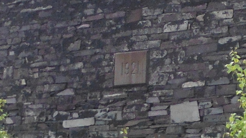 the date plaque on the gable end 