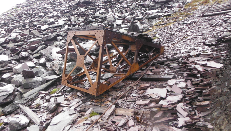 the remains of a trolley 