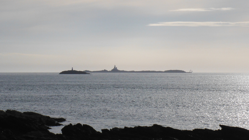 looking out from Cemlyn to West Mouse and the Skerries 