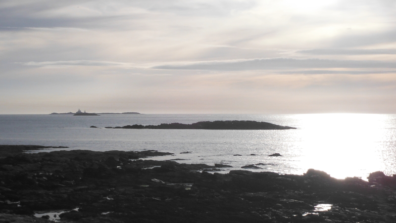 looking out from Cemlyn to West Mouse and the Skerries 