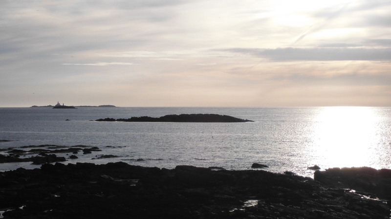 looking out from Cemlyn to West Mouse and the Skerries 