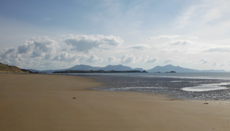  looking along the beach to Llanddwyn Island 