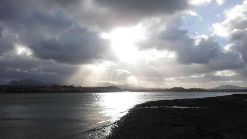  unusual lighting across the Menai Straits 