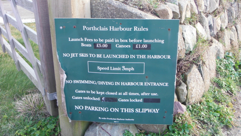  the sign at Porth Clais 