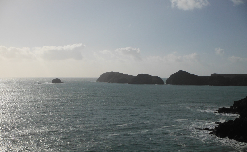  looking across to the islands at the south end of Ramsey Island 