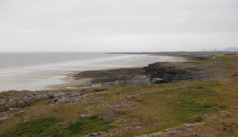  the empty beach at Rest Bay 