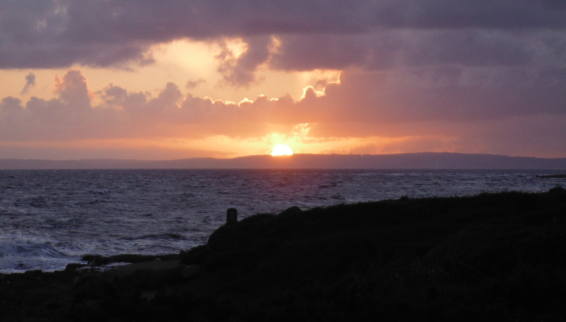  the sunset looking across Swansea Bay 