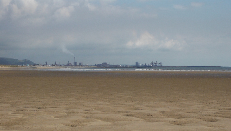  looking along Aberavon Sands towards the steel works 