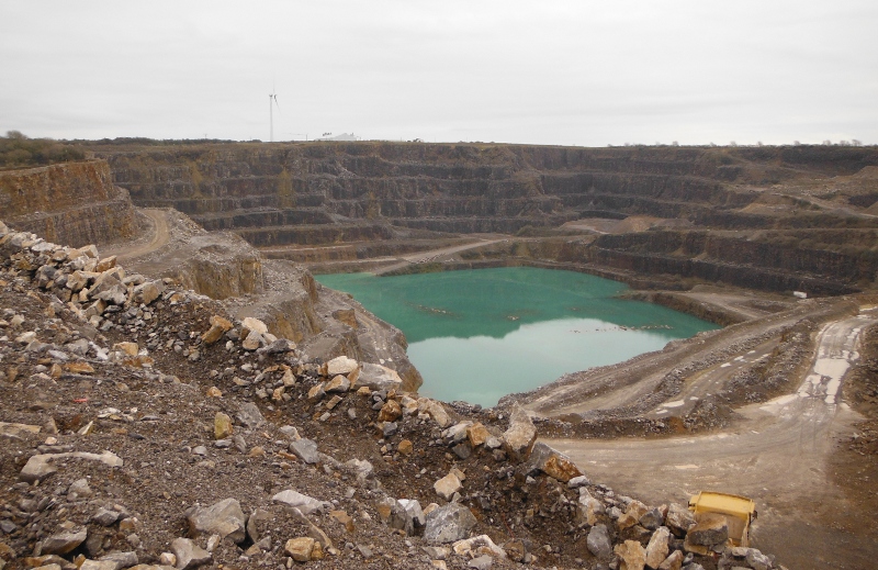  looking down into Cornelly Quarry 