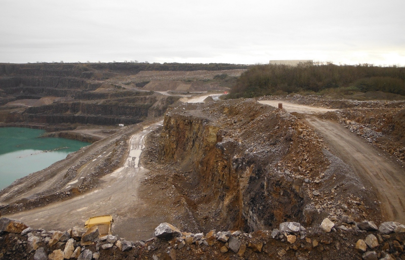  looking down into Cornelly Quarry 