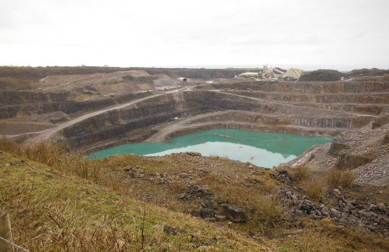  looking down into Cornelly Quarry 