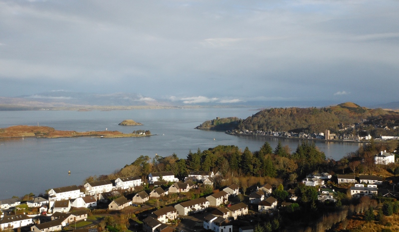  looking over Oban Bay to Kingairloch which was lost in low cloud  