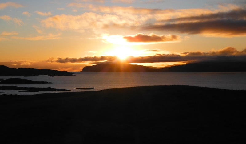  looking across to the sunset over Mull  