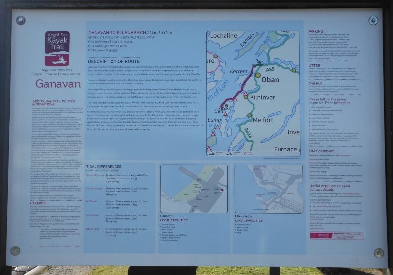  the sign about the sea kayak trail 